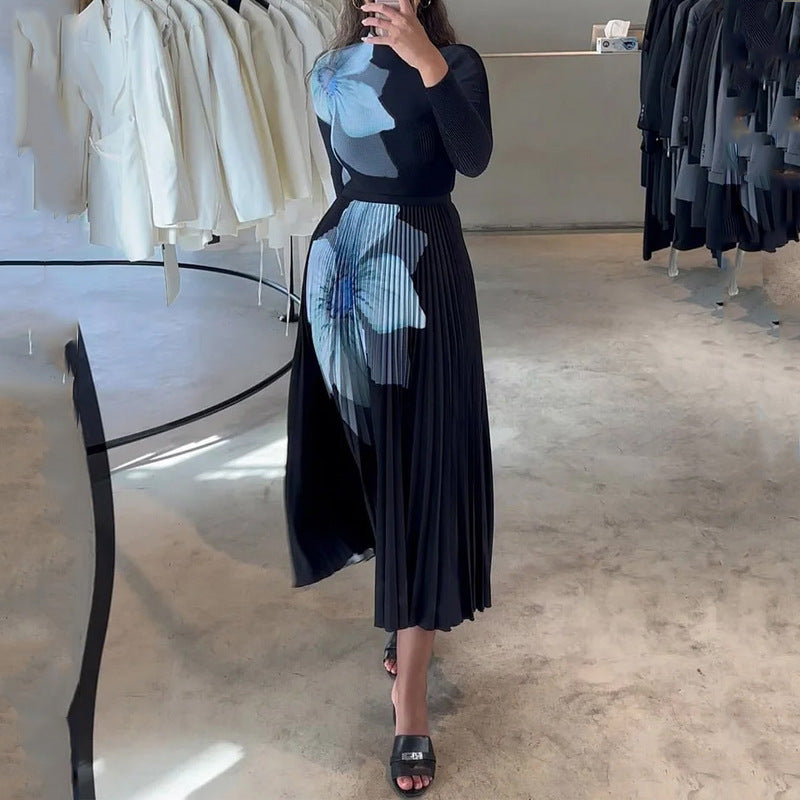 Vestido Plisado Elegante para Mujer con Cintura Ajustada