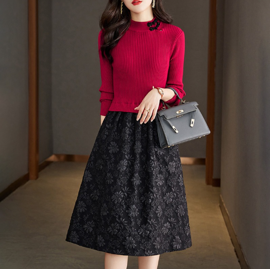 Vestido Elegante de Manga Larga