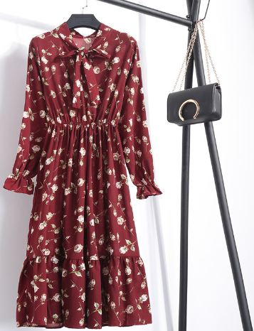 Elegante vestido de manga larga