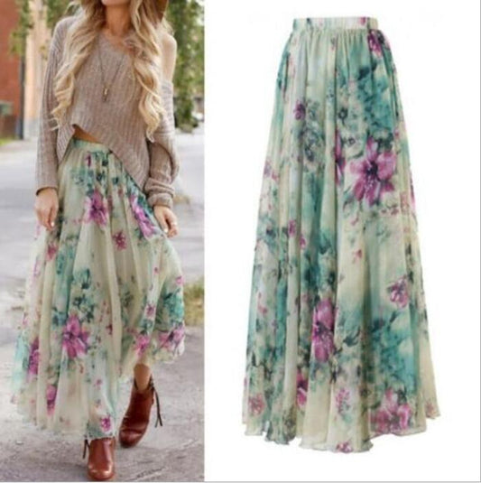 Falda Máxima Bohemia - Falda Midi para Mujer