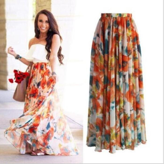 Falda Máxima Bohemia - Falda Midi para Mujer