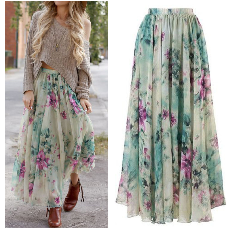 Falda Máxima Bohemia - Falda Midi para Mujer