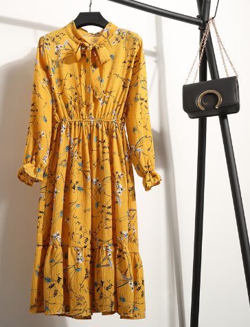 Elegante vestido de manga larga
